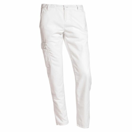 Nybo Hvide Damebukser, Perfect Fit, god passform, middels høy midje, justerbar midje