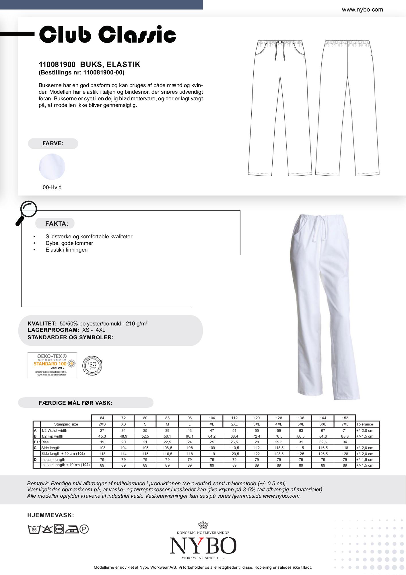 Uniformsbukser med elastisk midje