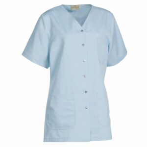 Nybo Lyseblå Dametunika Charisma Premium, sideslisser, komfort, TENCEL®