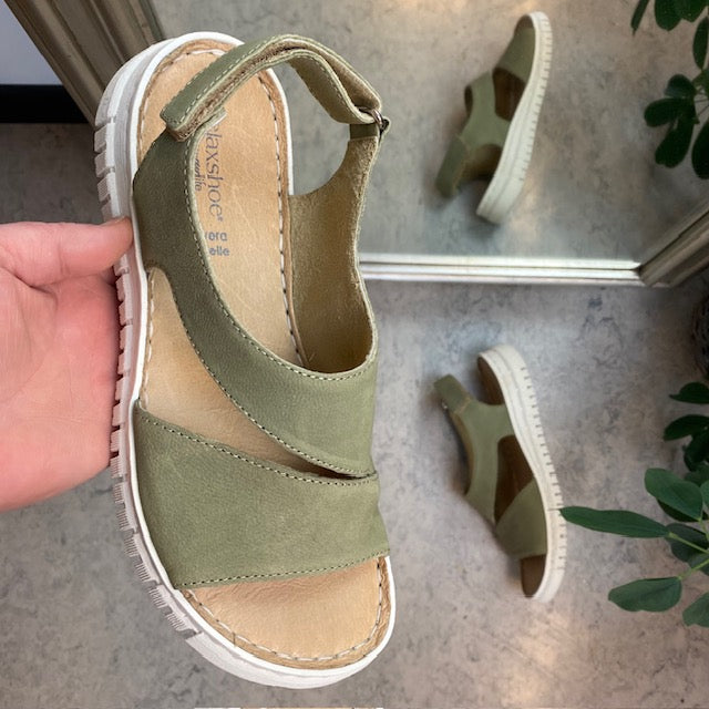 Myk grønn skinnsandale fra Relaxshoe