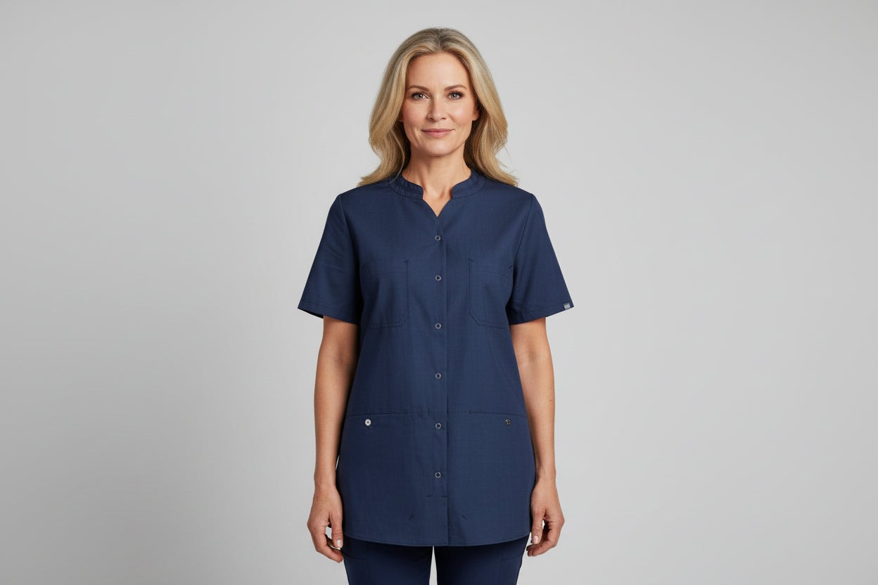 Nybo Damebusseronne Nature Navy – Stretch, Økologisk bomull