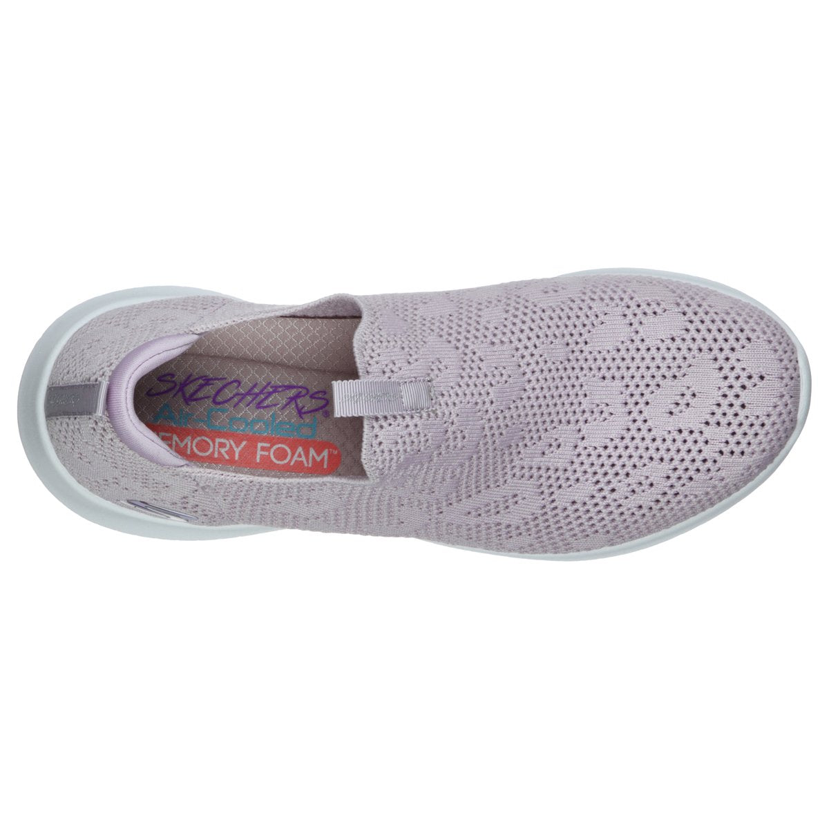 Lavendelfarget hjemmesko i strikk fra Skechers