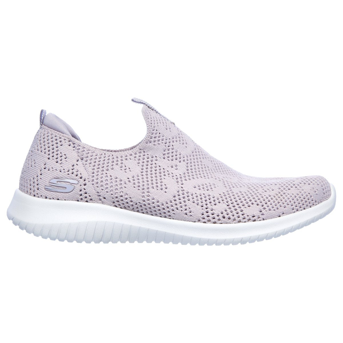 Lavendelfarget hjemmesko i strikk fra Skechers