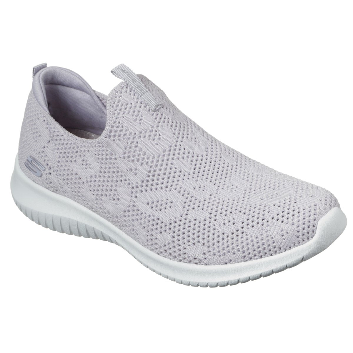 Lavendelfarget hjemmesko i strikk fra Skechers