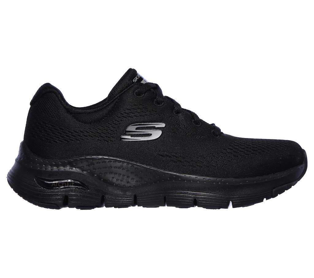 Sorte snøresko med Arch Fit fra Skechers