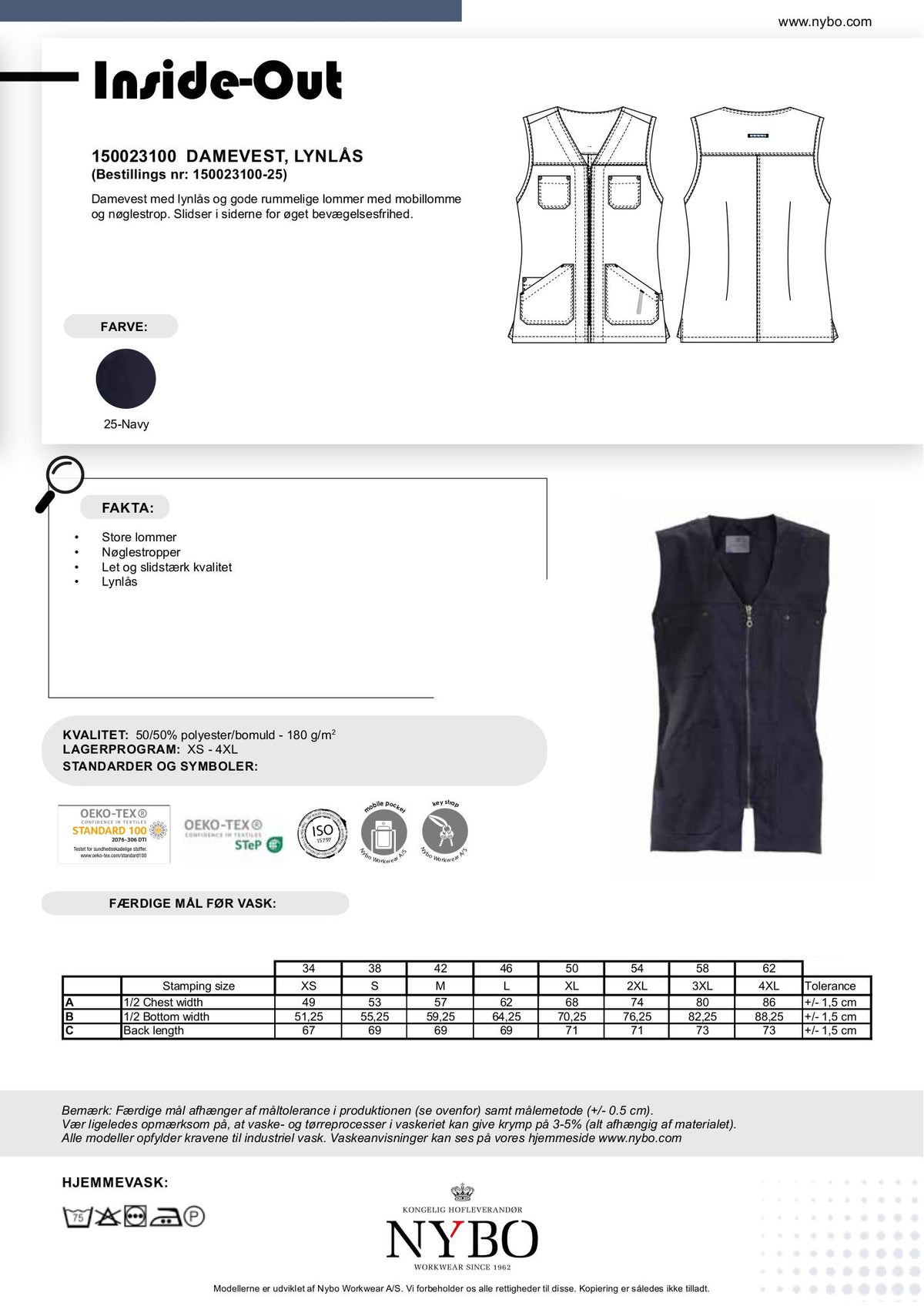 Nybo Blue Shadow Dame Inside-Out Vest