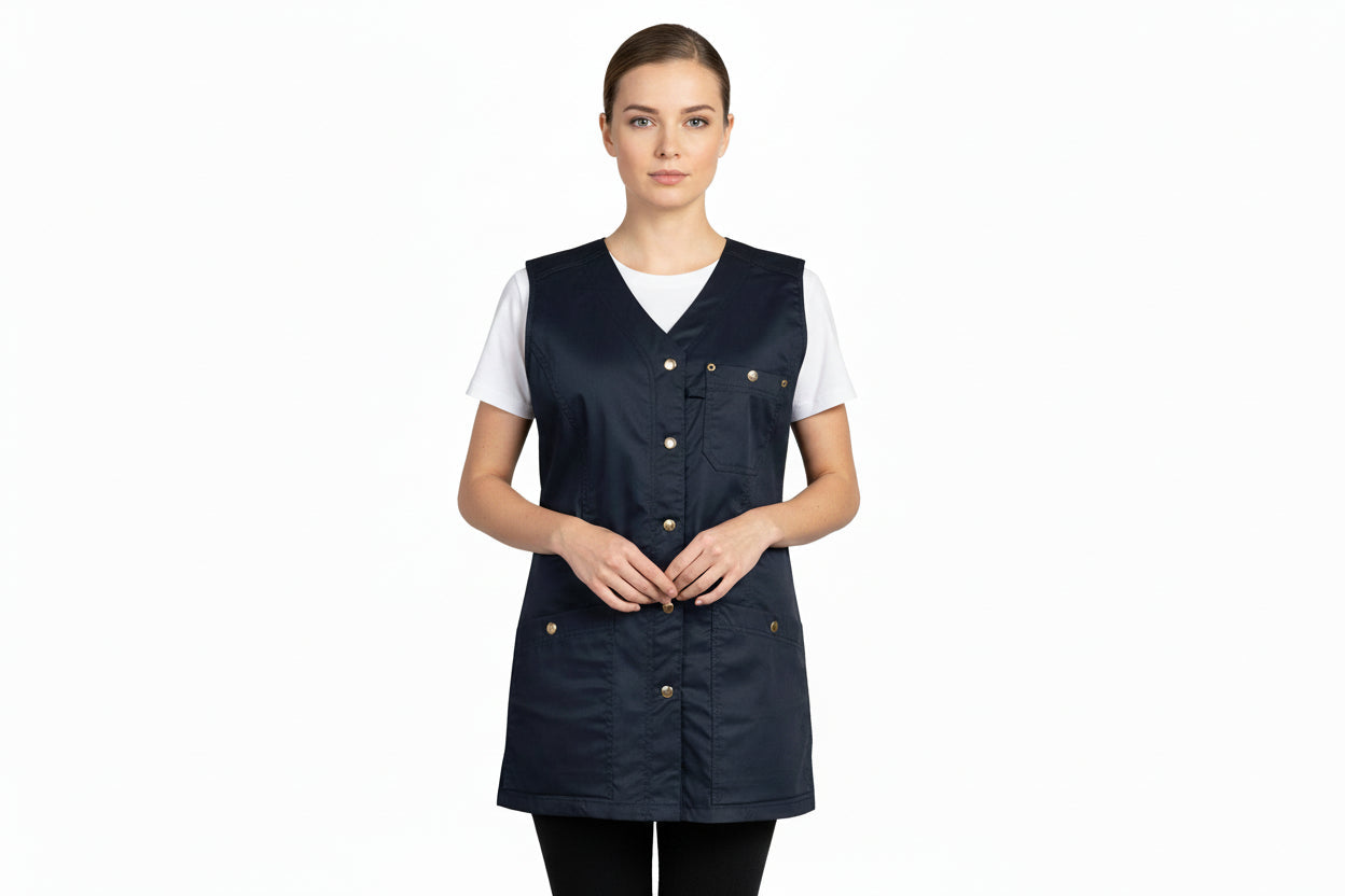 Nybo Navy Dame Super Cool Vest, lang, justerbar, slitesterk