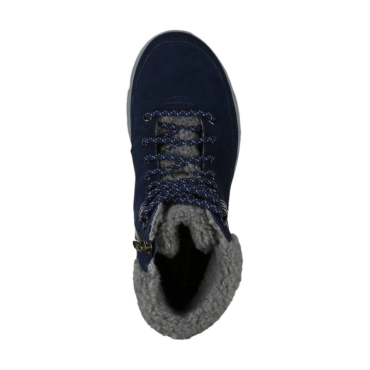 Marineblå damestøvel med glidelås fra Skechers