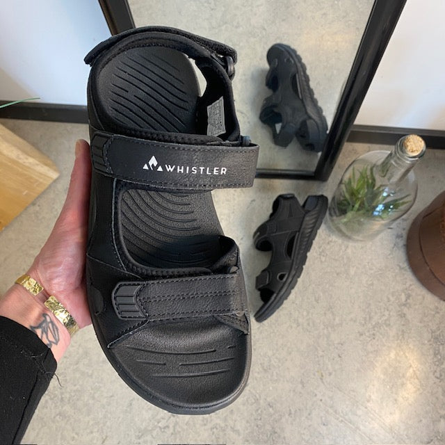 Sort tursandal til herre fra Whistler med god svangstøtte