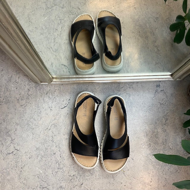 Myk svart skinnsandal fra Relaxshoe