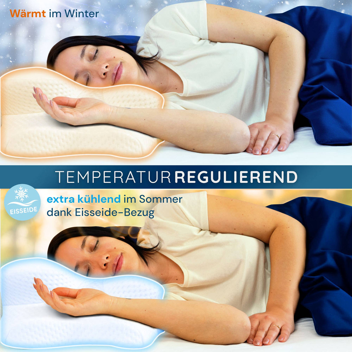 Ortopedisk hodepute – ergonomisk memory foam med 2 høyder