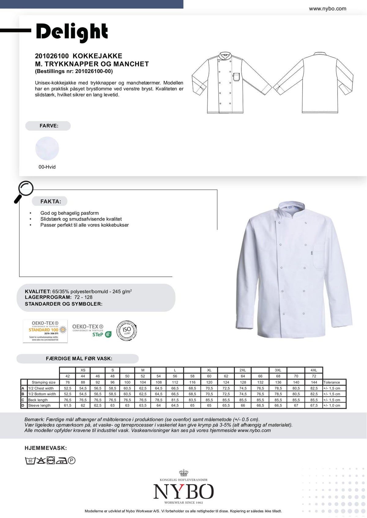 Nybo Hvite Unisex Perfect Fit Pull-on Chinos — elastisk midje og komfort