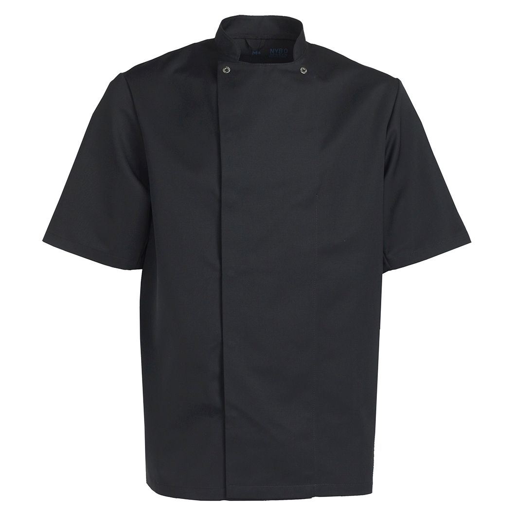 Nybo Taste unisex kokkejakke, kortermet, svart, slitesterk