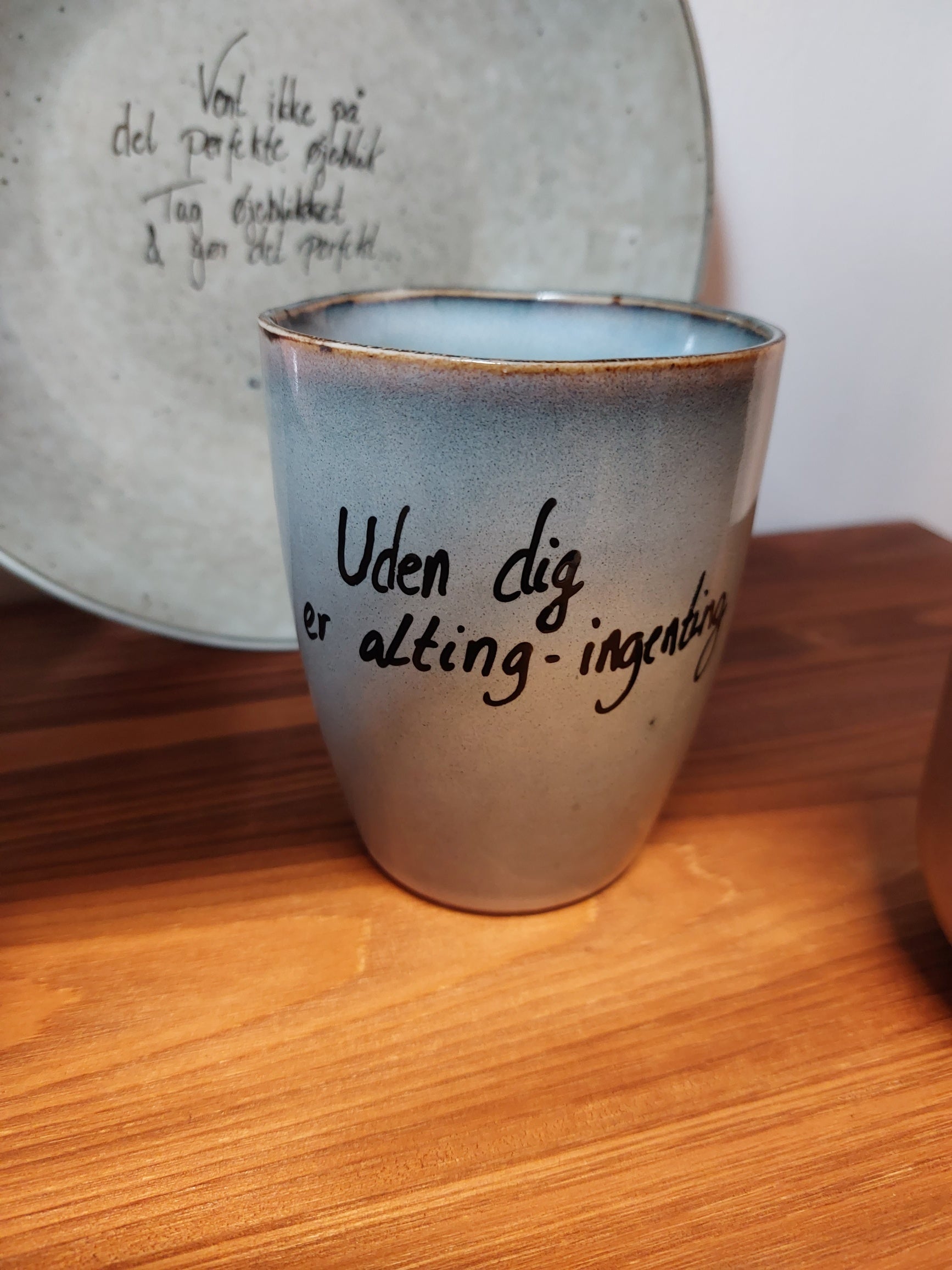 Kopp 'Kaffe til deg' – grå