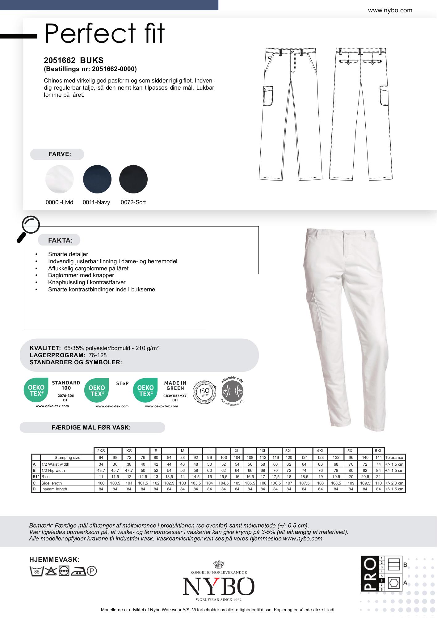 Nybo Hvite Herre Perfect Fit Chinos, Justerbar Midje, God Passform