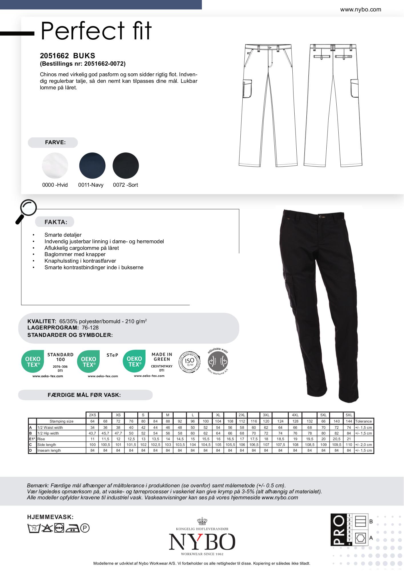 Nybo svart herrebukse Perfect Fit, justerbar midje, god passform