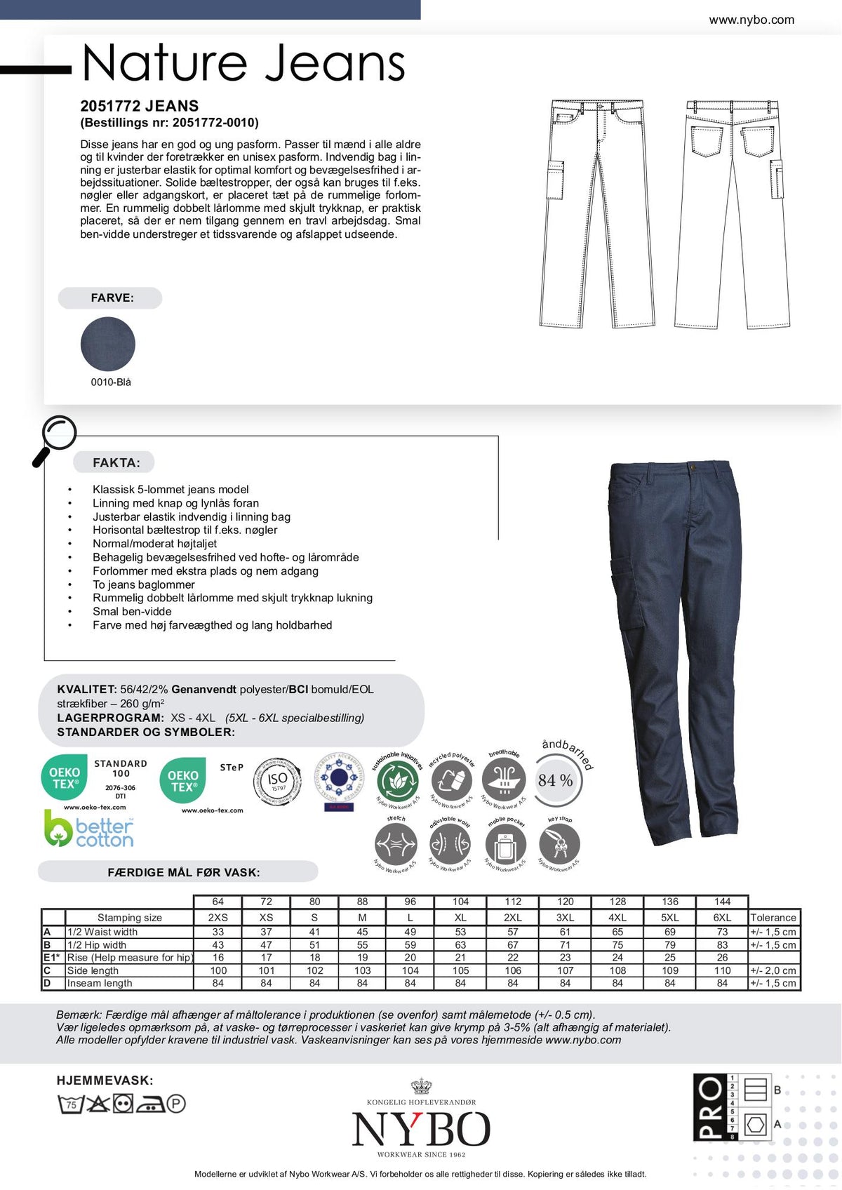 Nybo Blå Herrebukse Nature Jeans