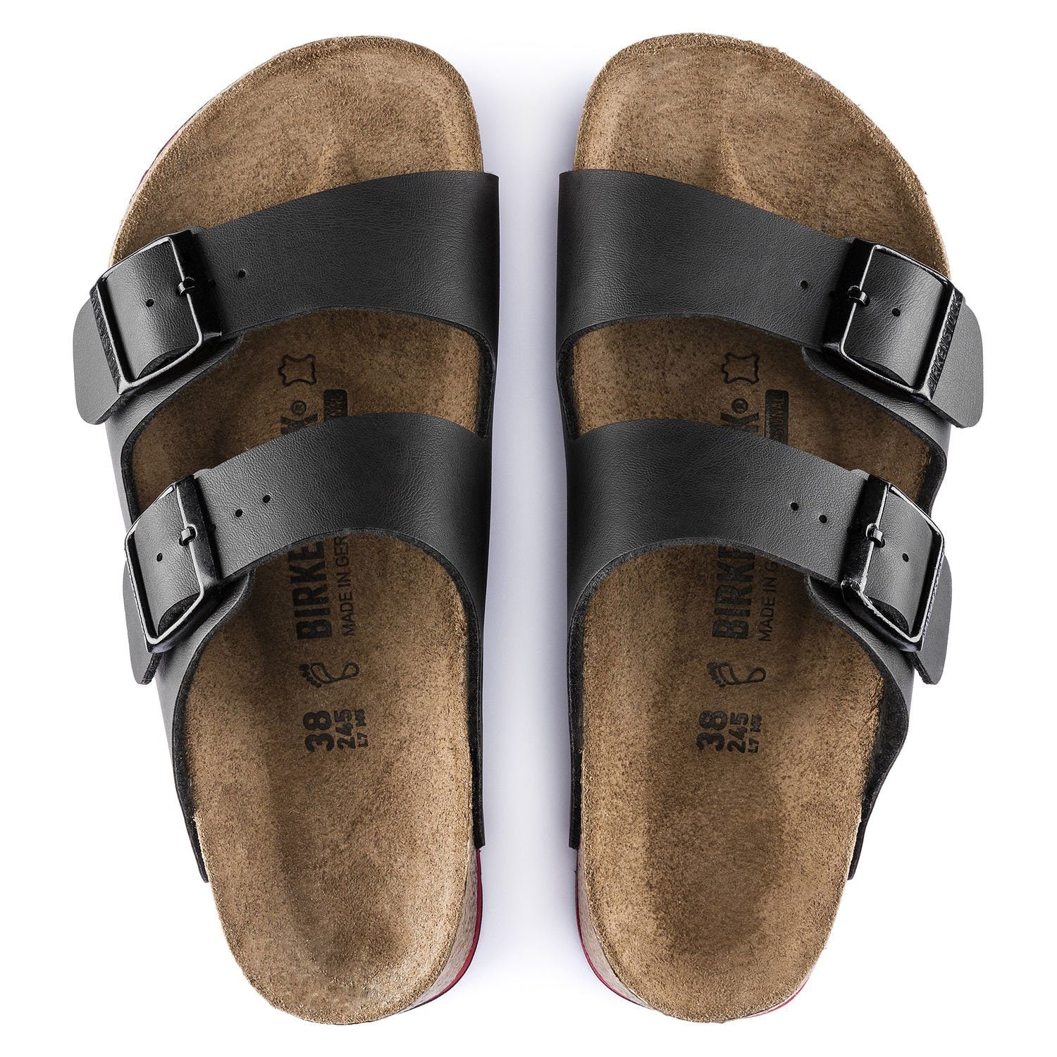 Sort Arizona-sandal fra Birkenstock med sklisikre såler