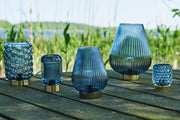 LED-lampe med riller – Moderne og elegant i grått glass