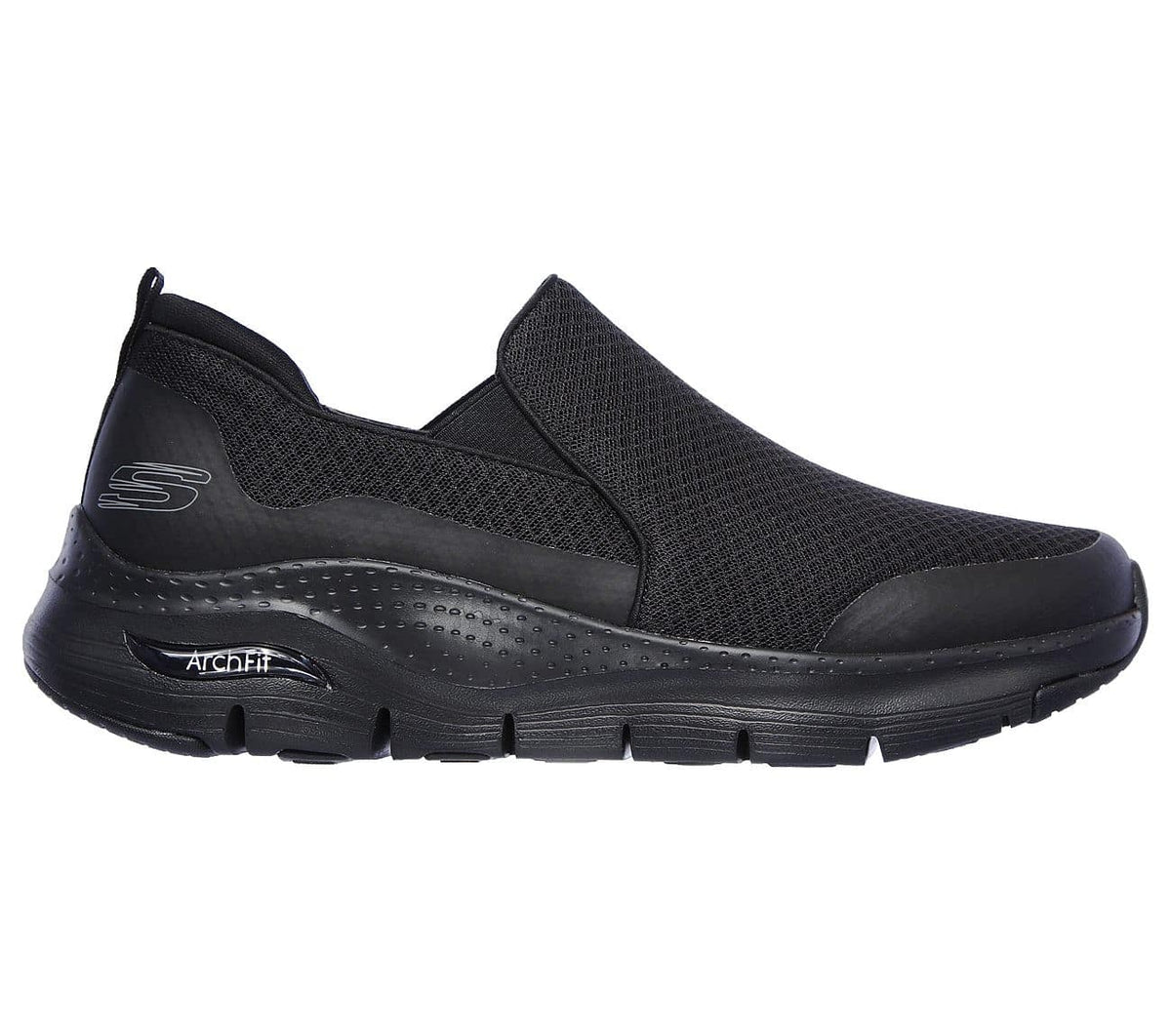 Svart bred herrehyttesko fra Skechers