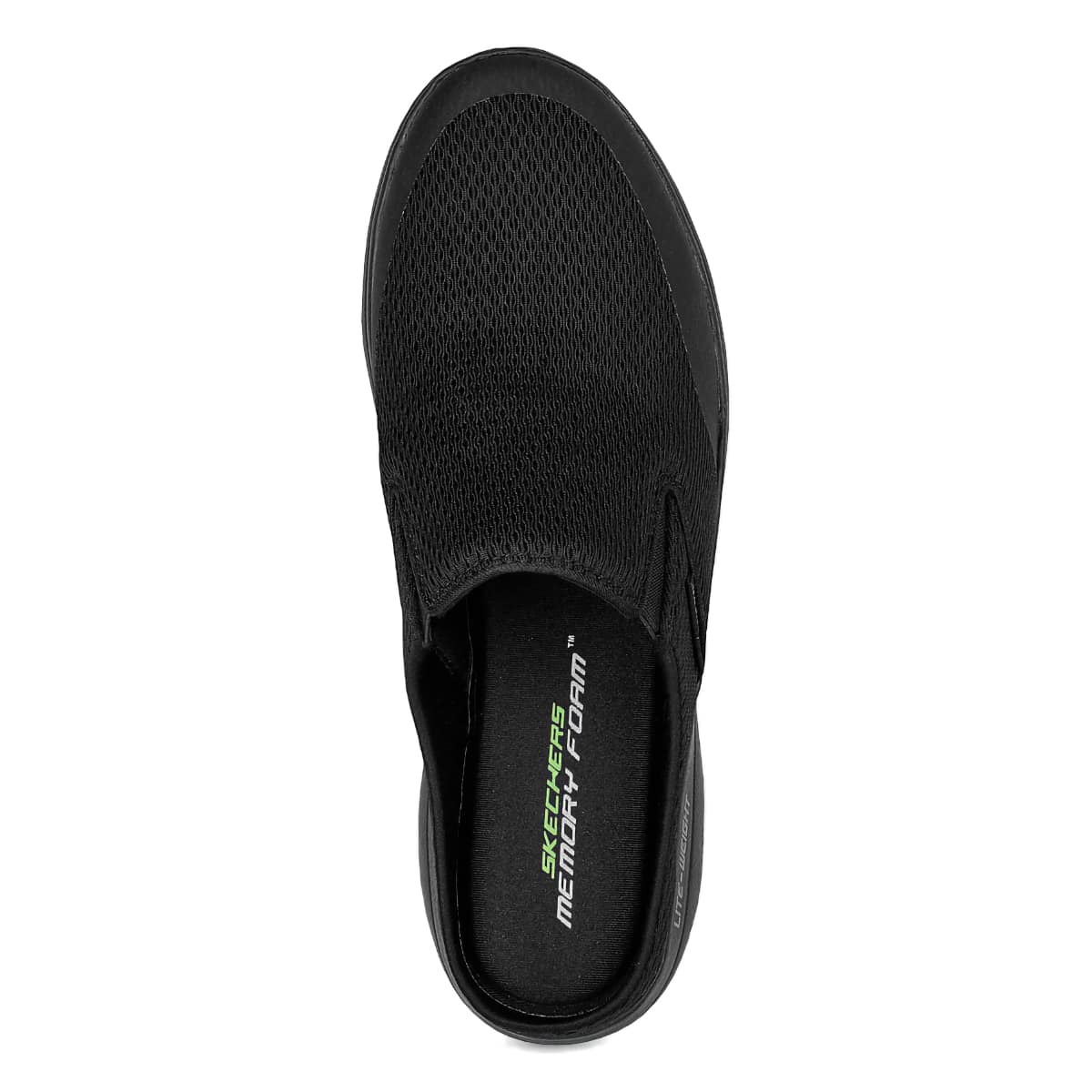 Sorte slip-on sko i mesh til herre fra Skechers