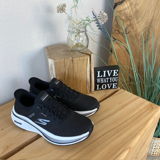 Sorte Slip-ins fra Skechers med elastisk snøring