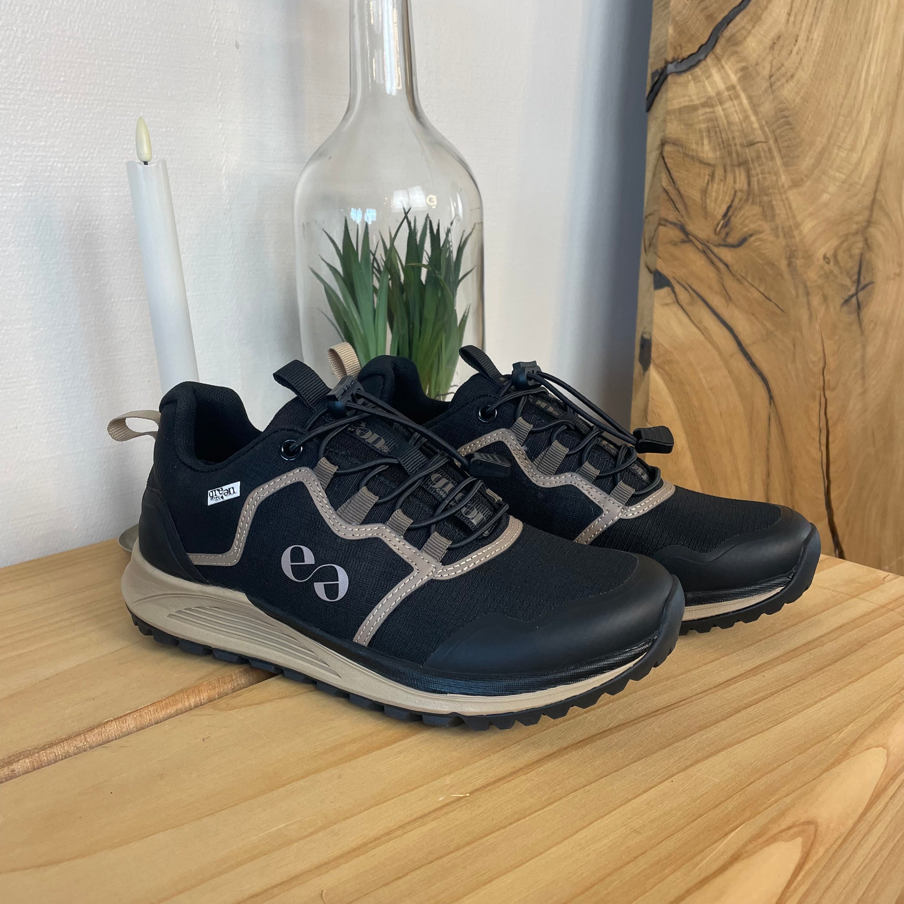 Green Comfort outdoorsko – svart med H-lest, svangstøtte og GreenTex