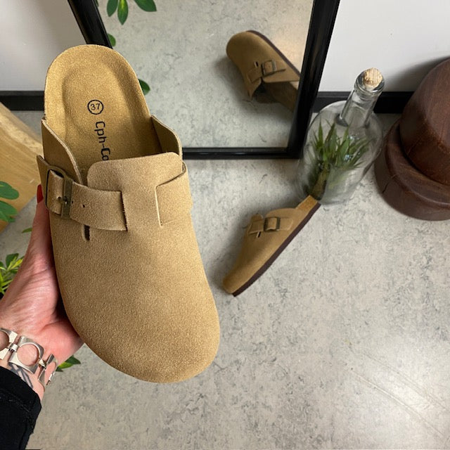 Lysbrune clog-sandaler fra Cph-Copenhagen