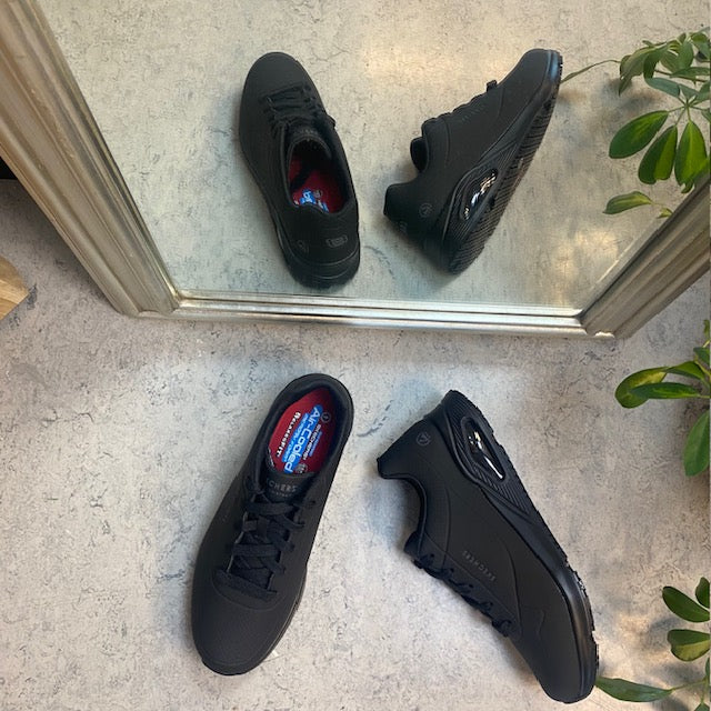 Svart sklisikker arbeidssko fra Skechers med ESD
