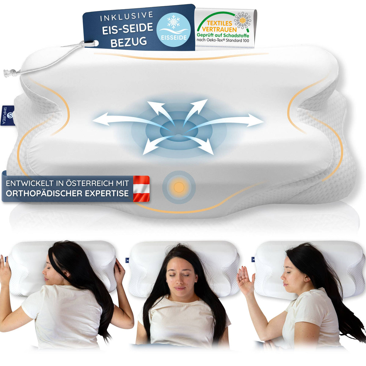 Ortopedisk hodepute – ergonomisk memory foam med 2 høyder