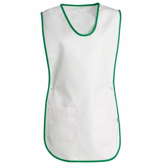 Nybo Hvit/Grønn Unisex Dolly Forklæde, Sandwichstyle, Justerbar