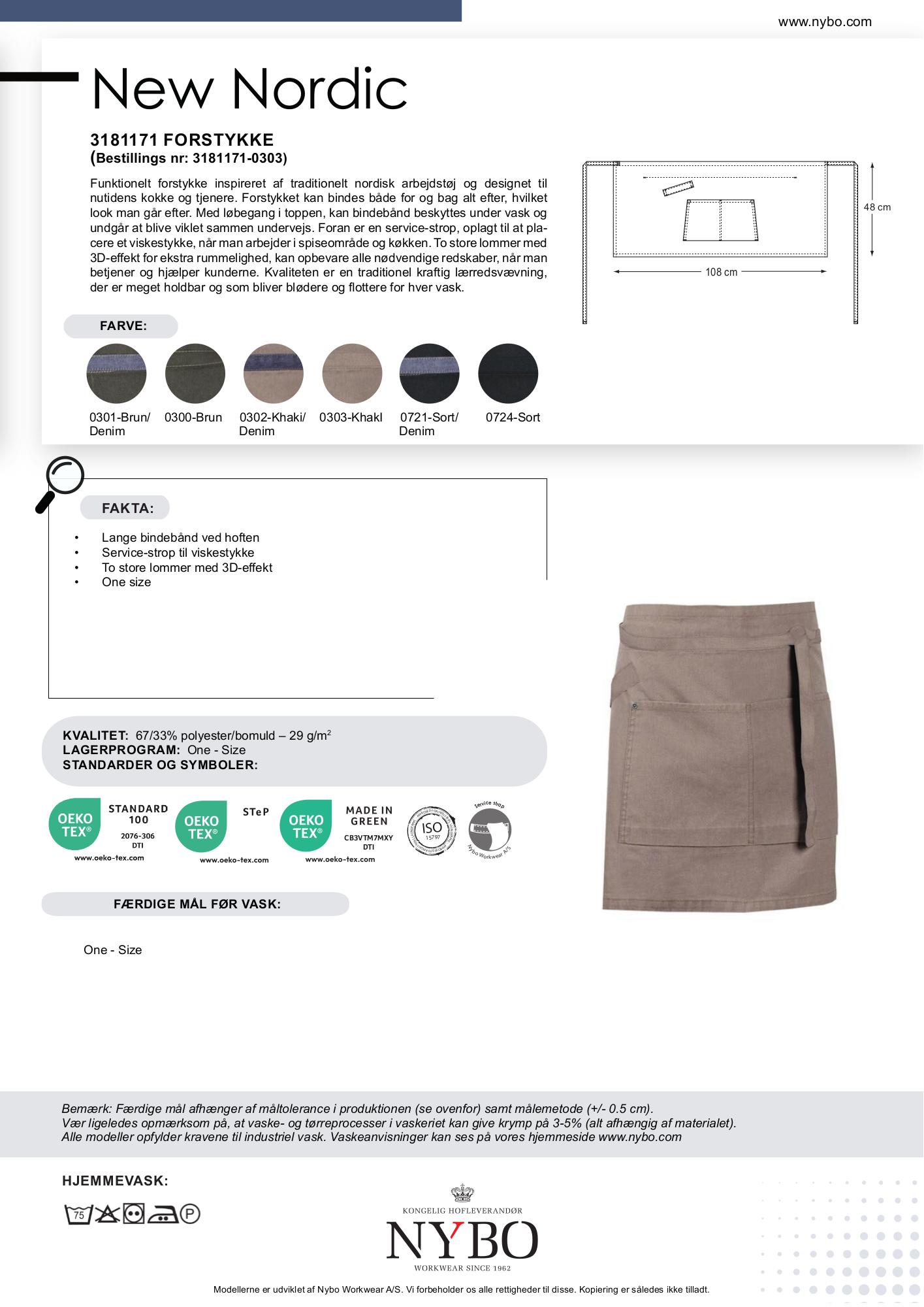 Nybo Khaki Unisex New Nordic Forkle, slitesterkt, 3D-lommer