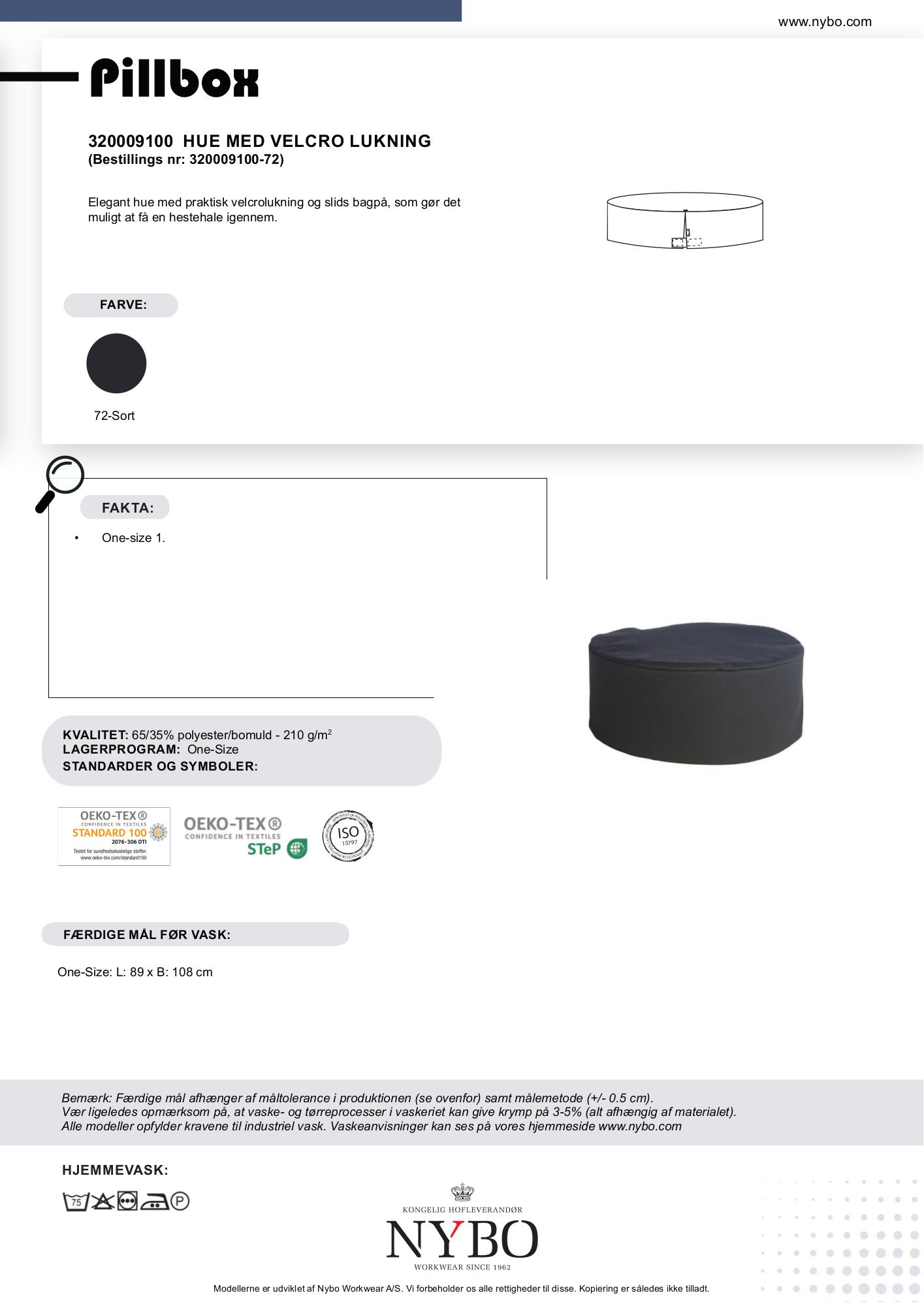 Nybo svart unisexlue, borrelåslukking, One-Size