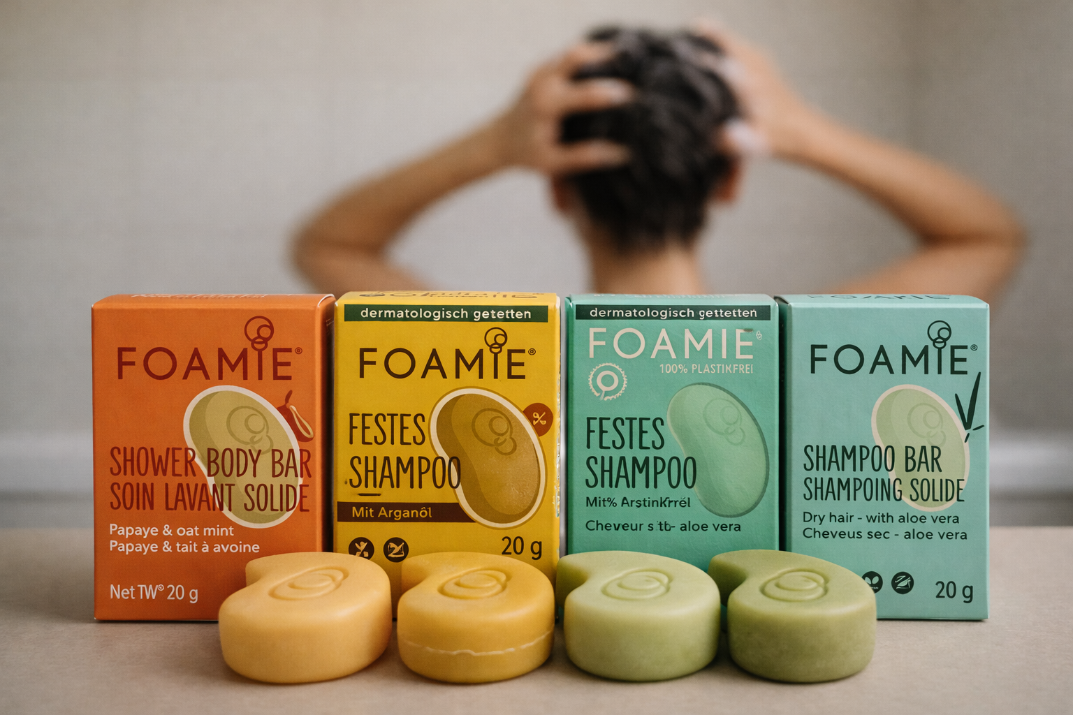 FOAMIE fast sjampo i reisestørrelse