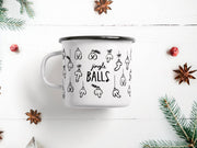 Jingle Balls Emaljekrus – Humoristisk julekrus med et frekt hint
