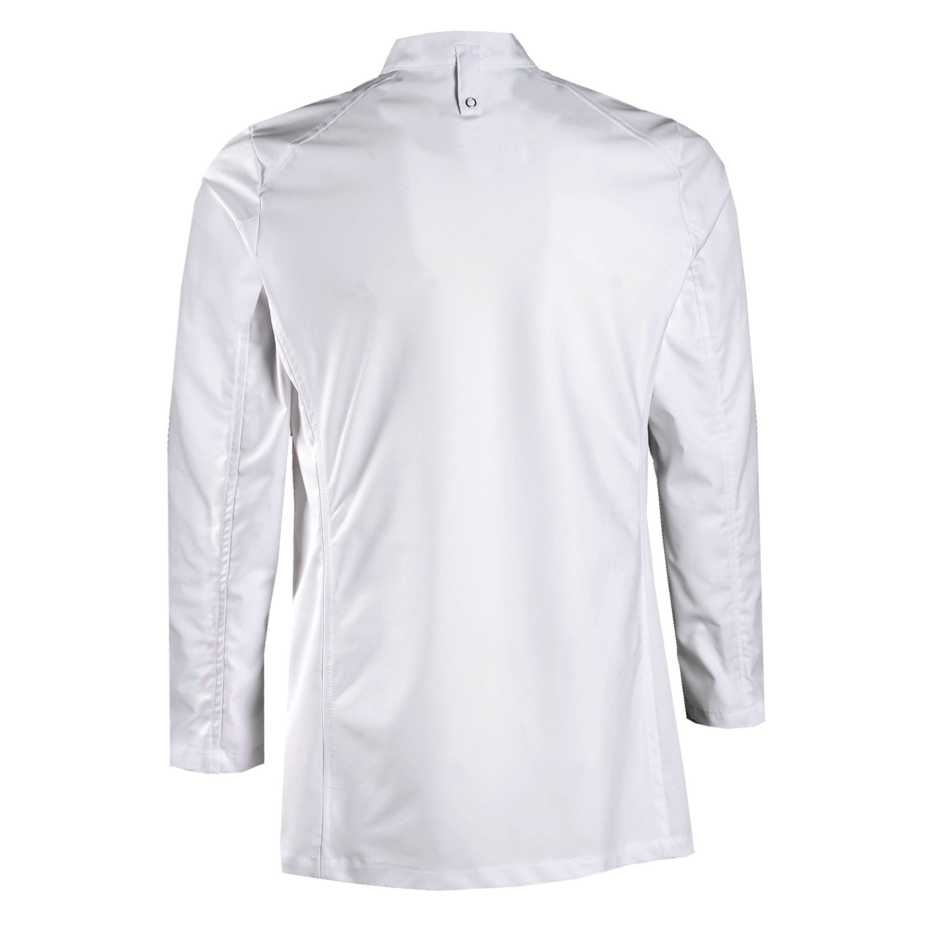 Nybo hvit unisex New Nordic kokkejakke, langermet, strekkbar, hurtigtørkende