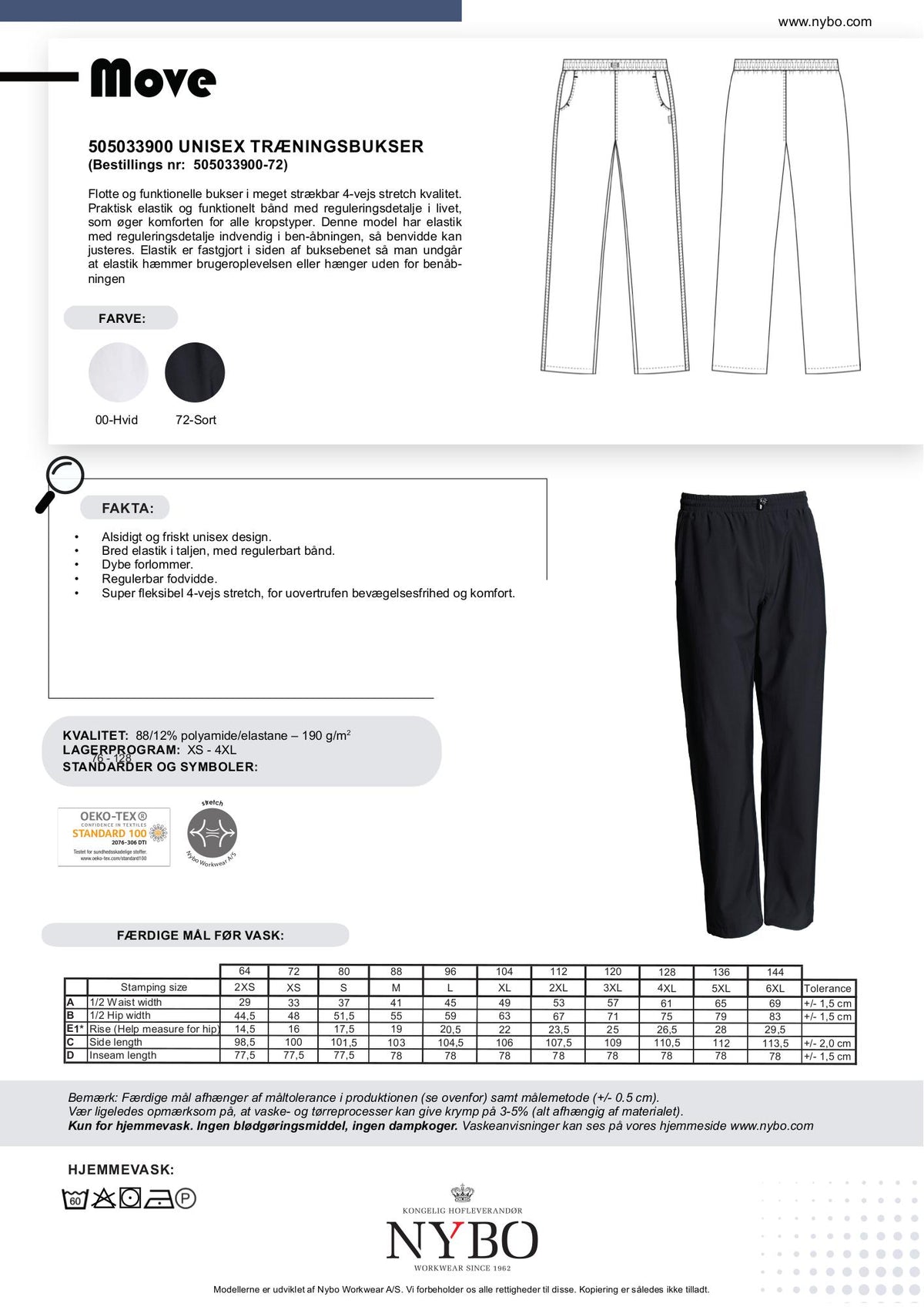 Nybo Sorte Unisex Move Treningsbukse