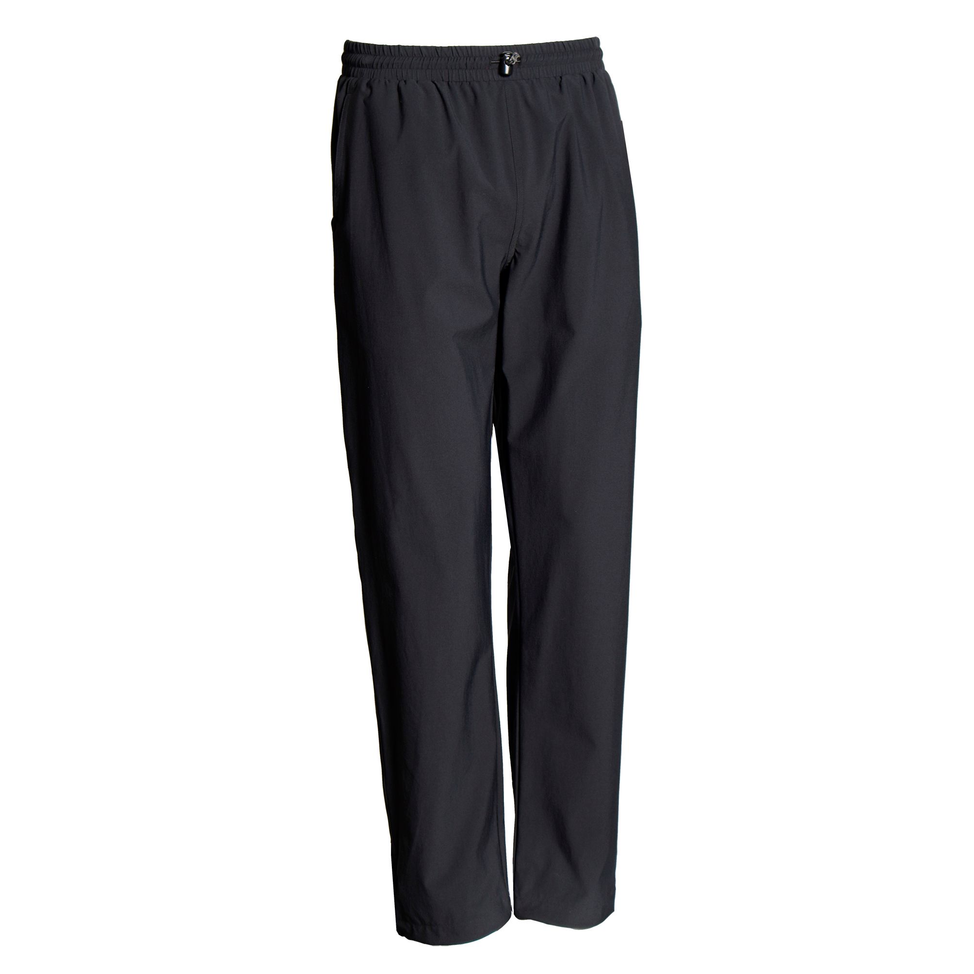 Nybo svarte unisex Move treningsbukser, 4-veis stretch, justerbar elastikk