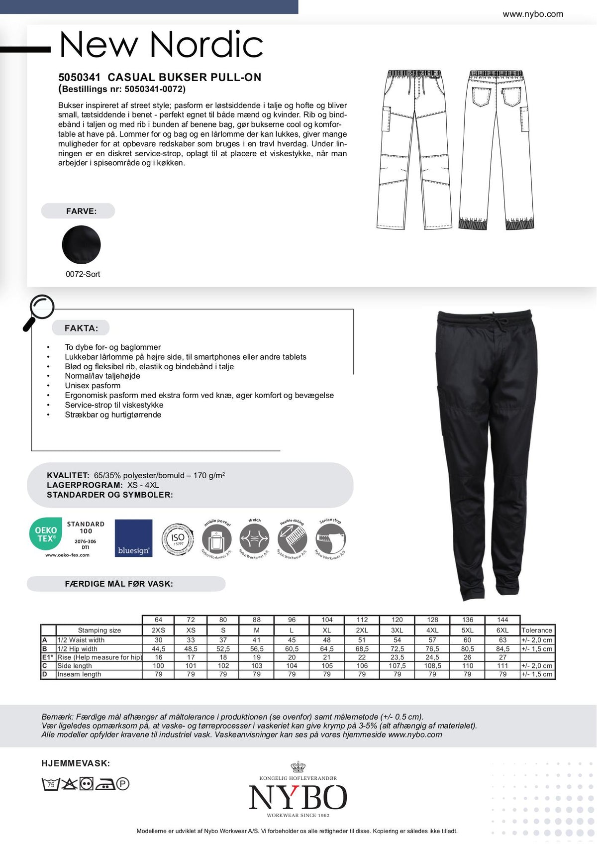 Nybo Sort Unisex New Nordic Bukse