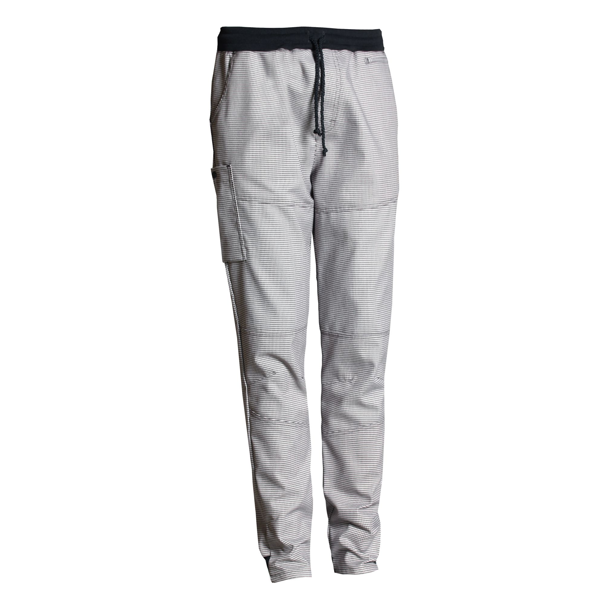 Nybo Sort-Hvit Pepita Unisex New Nordic Casual-bukse, Pull-on, Komfort