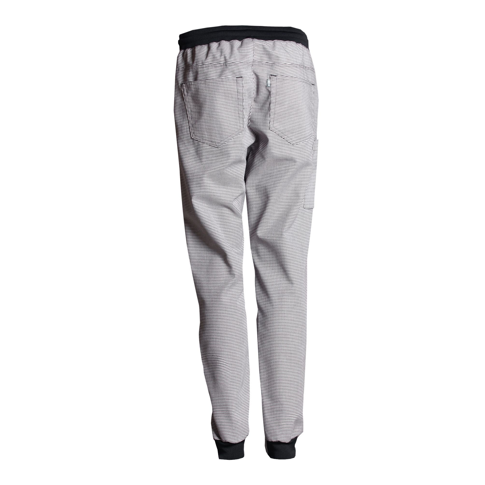 Nybo Sort-Hvit Pepita Unisex New Nordic Casual-bukse, Pull-on, Komfort