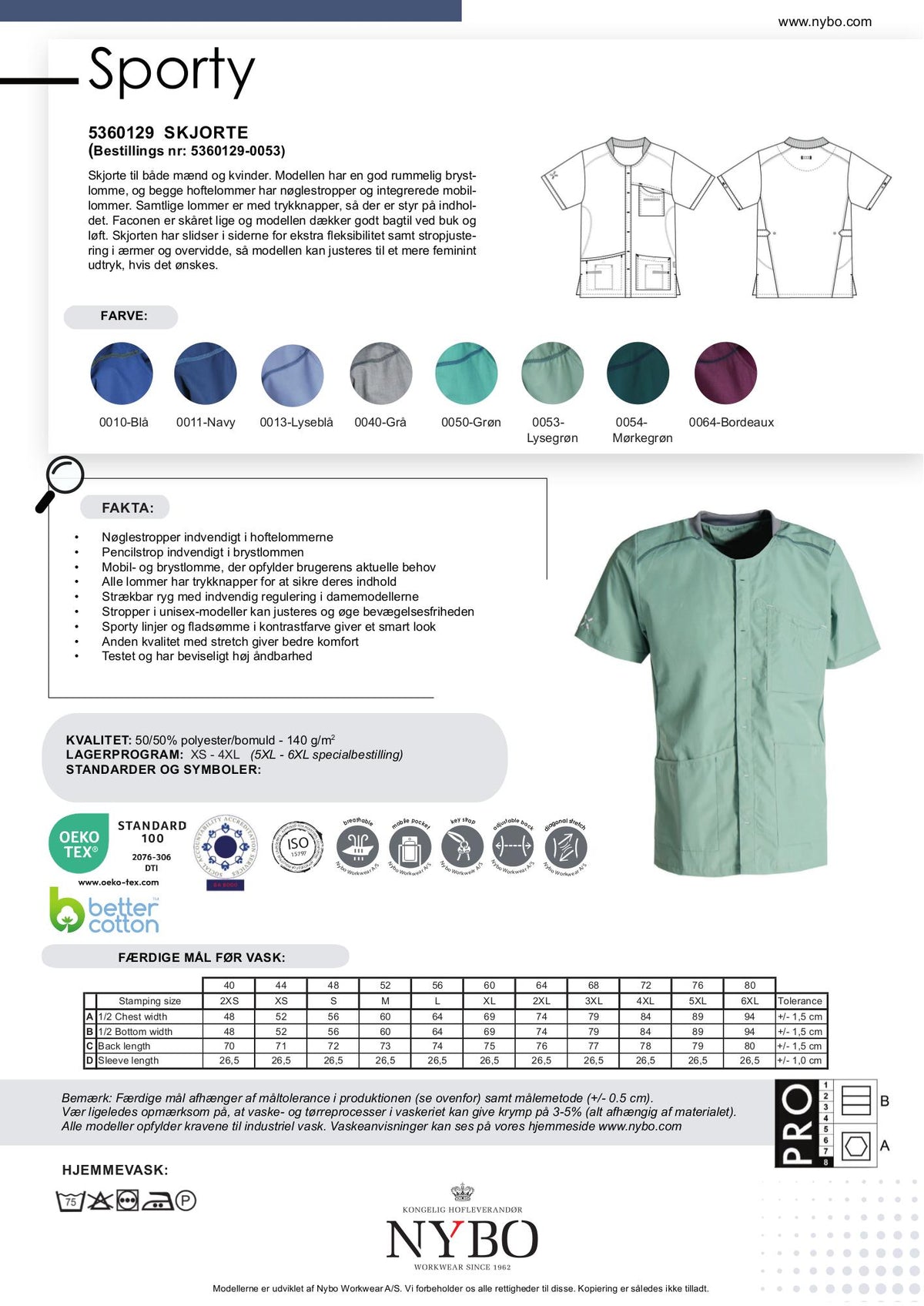 Nybo Lysegrønn Unisex Sporty Tunika