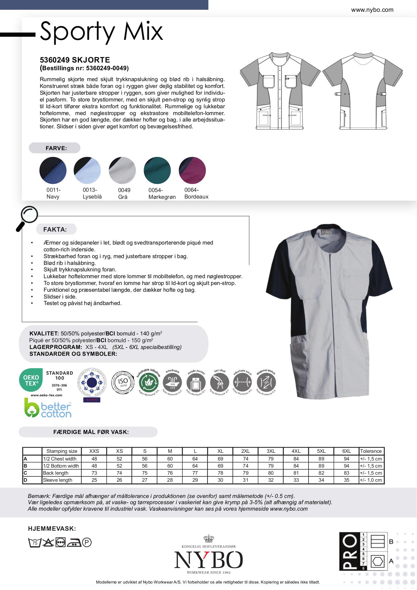 Nybo Grå Melange Unisex Sporty Mix Tunika — Pustende, Stretch og Komfort