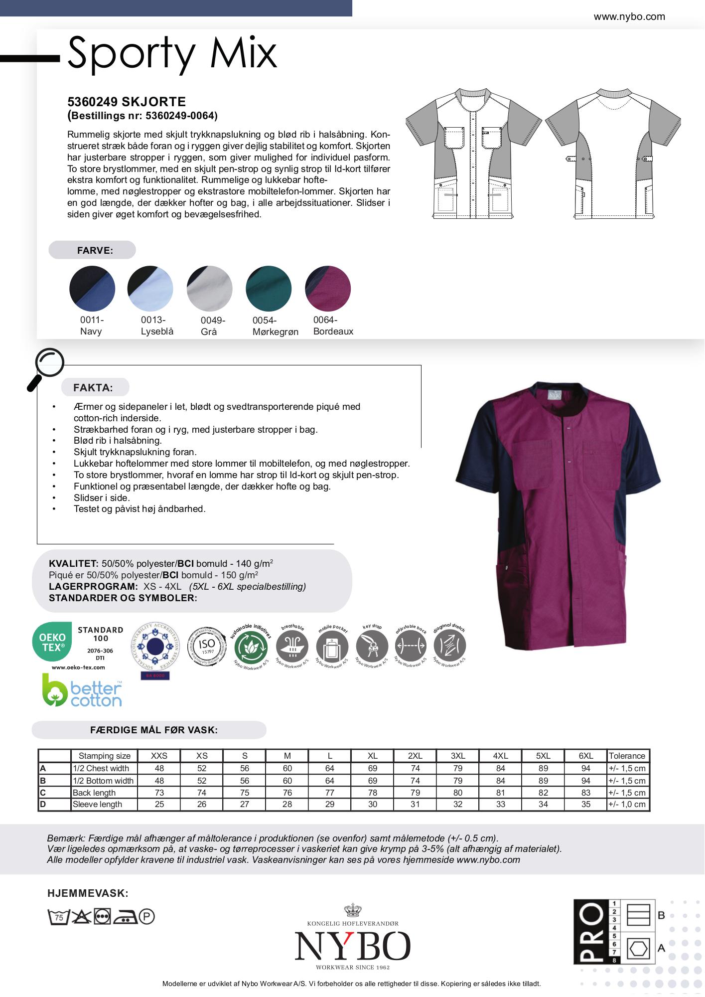 Nybo Bordeaux Unisex Sporty Mix-tunika — elastisk, pustende og komfortabel