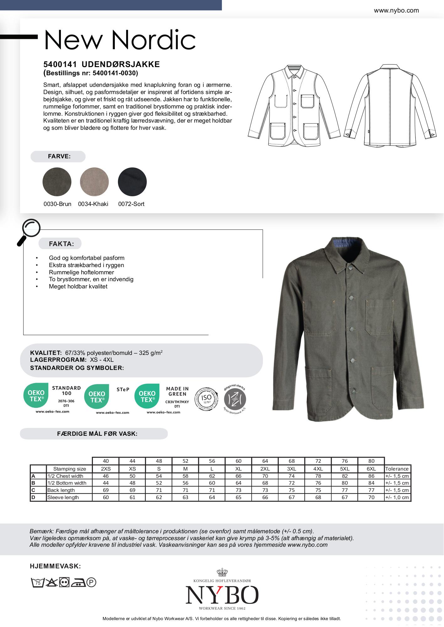 Nybo Brun Unisex New Nordic Utendørsjakke — Komfortabel, Strekkbar, Holdbar