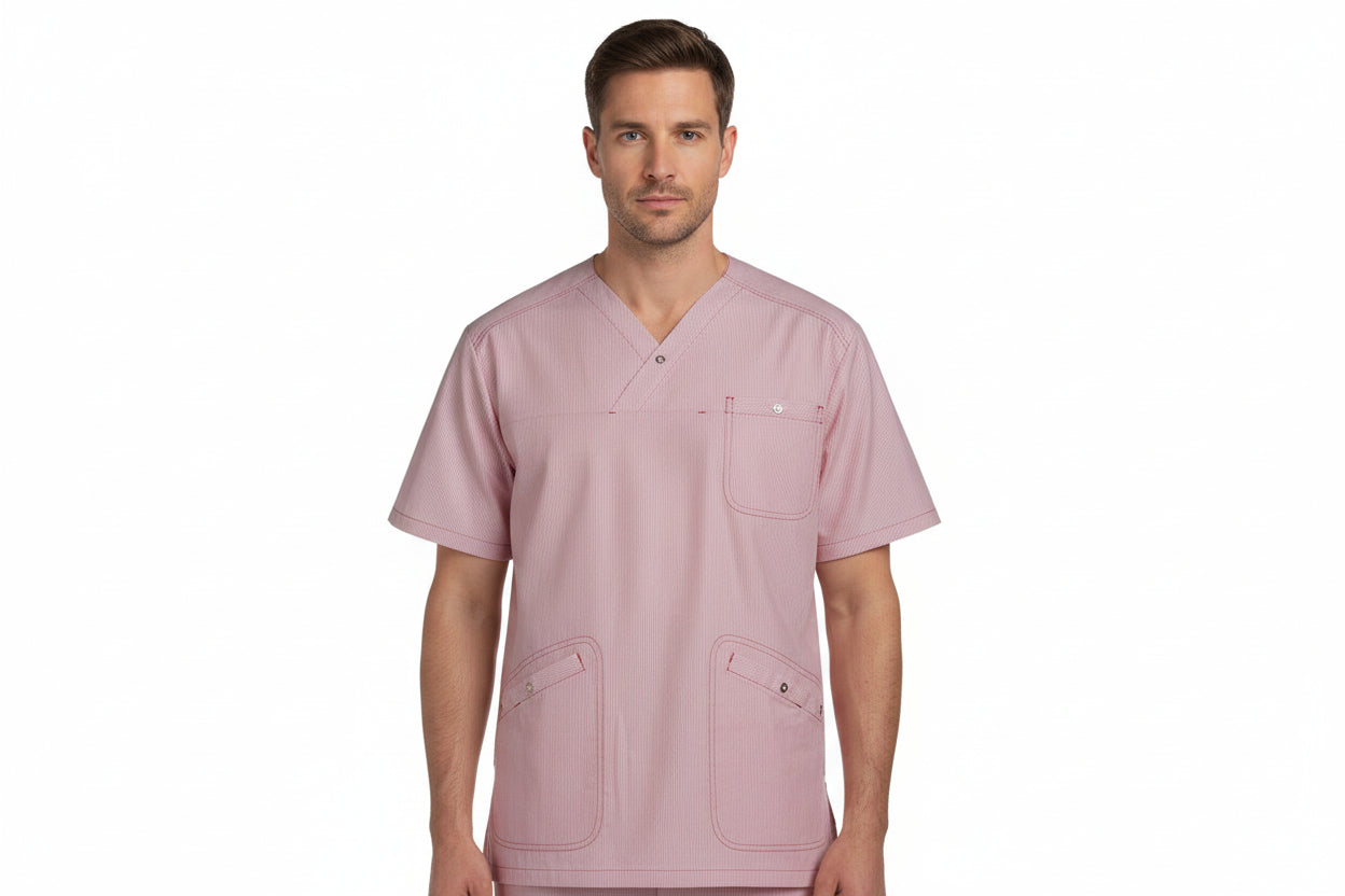 Nybo rosa stripete unisex Fresh busseronne, justerbar elastikk, slitesterk