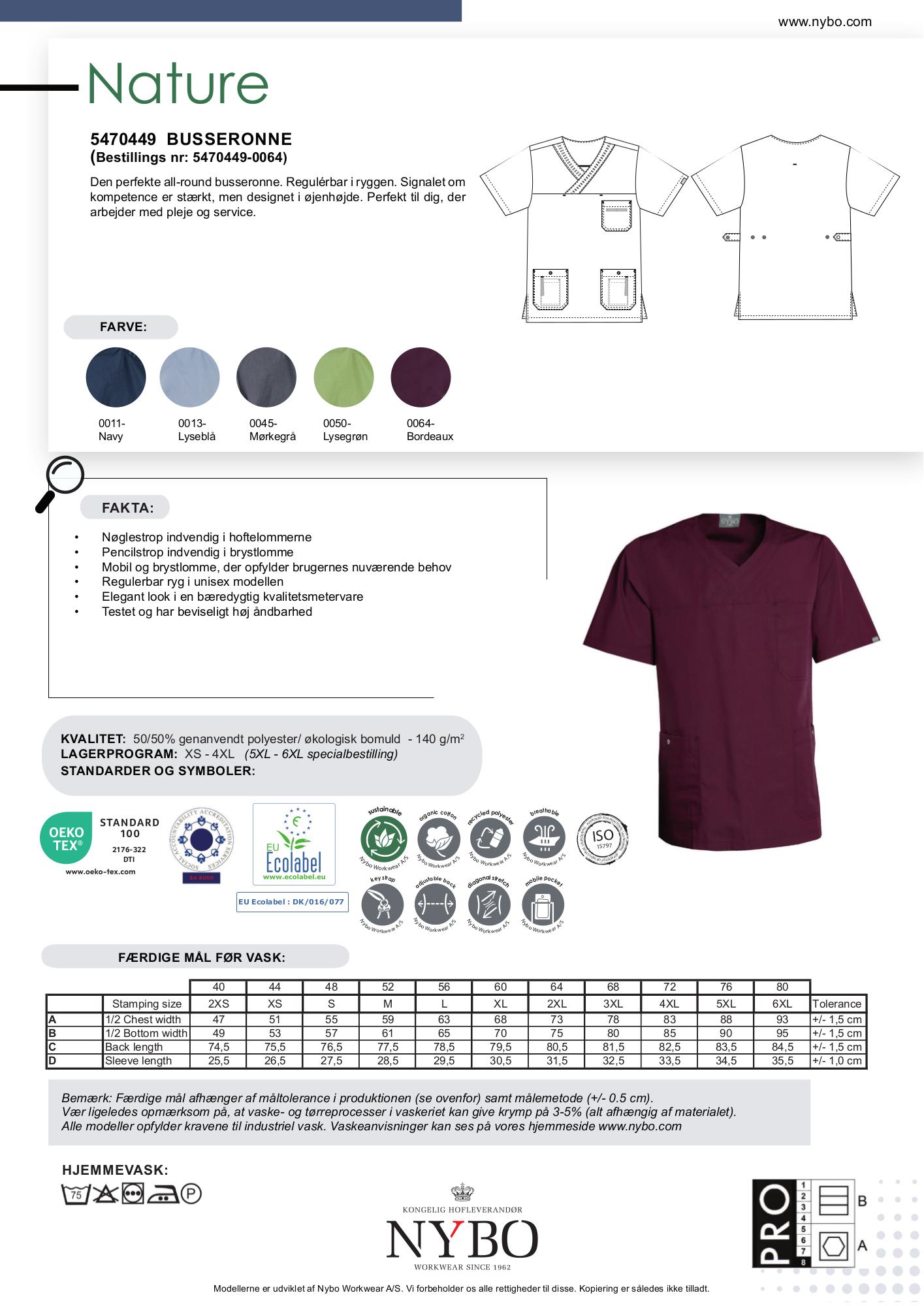 Nybo Bordeaux Unisex Nature Busseronne, regulerbar, slitesterk
