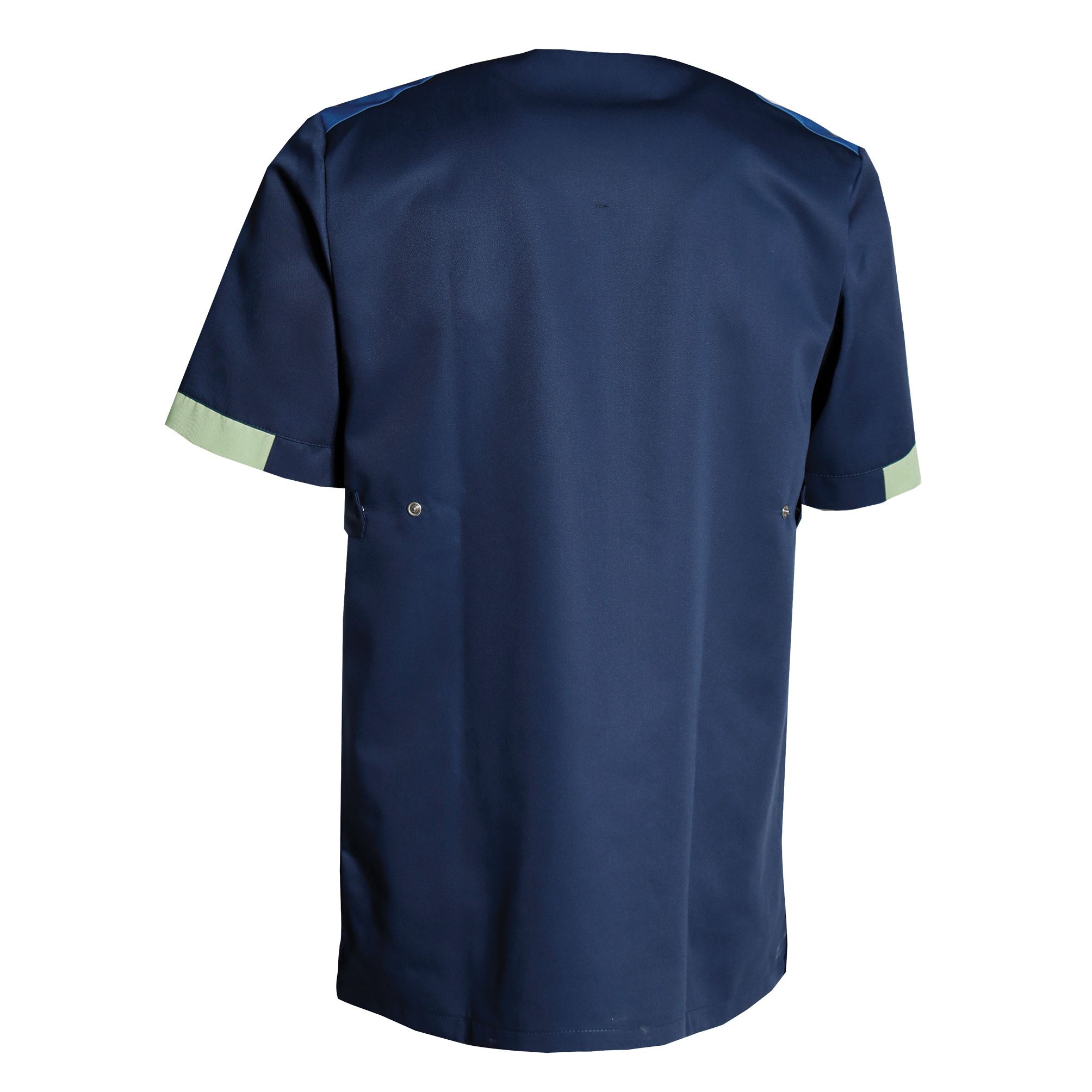 Nybo Nova Premium busseronne, unisex — marineblå/lysgrønn/blå, lange sideslisser, mobillomme, bærekraftig
