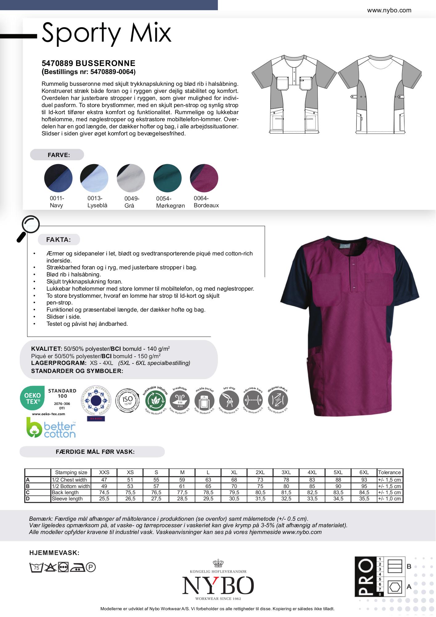 Nybo Bordeaux Unisex Sporty Mix Busseronne – pustende stretch