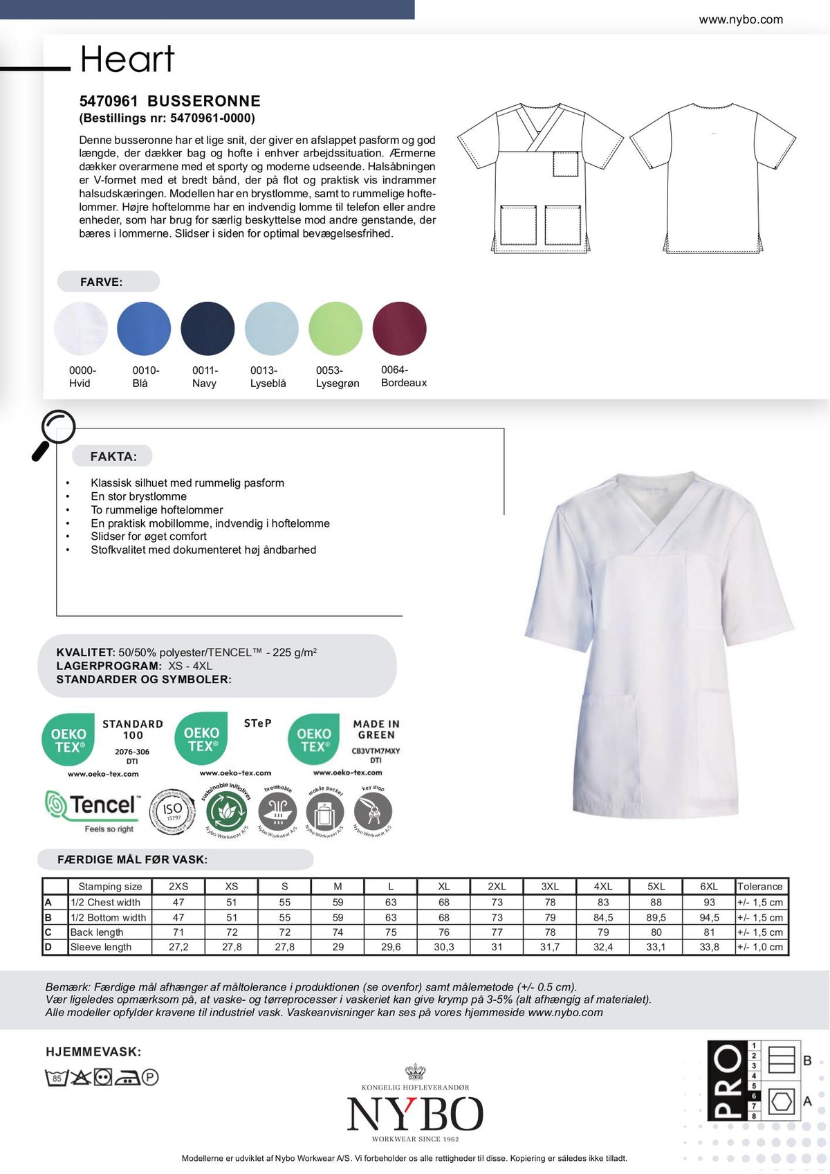 Nybo Hvit Unisex Heart Busseronne